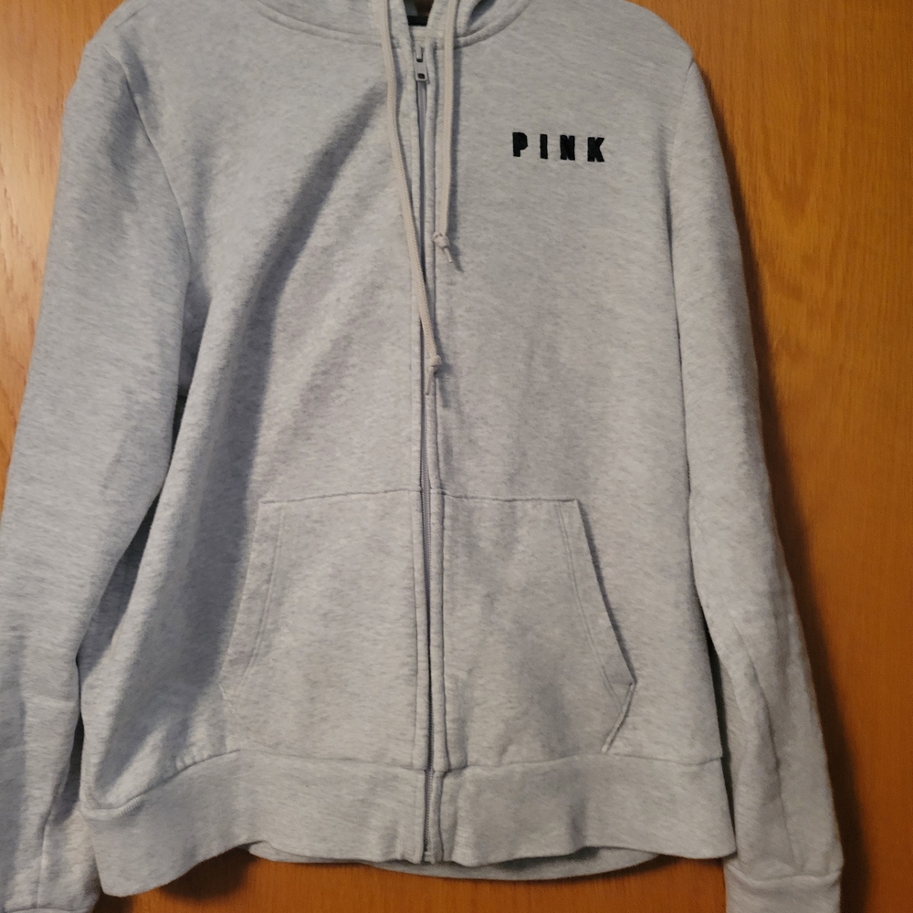 PINK Victoria's Secret Gray Zip-Up Hoodie